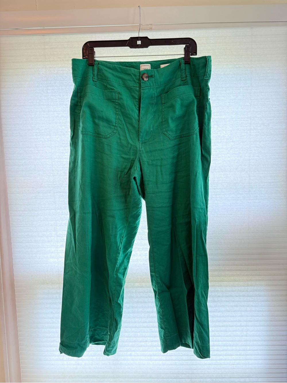 Anthropologie The Colette cropped wide-leg trousers by Maeve linen edition
